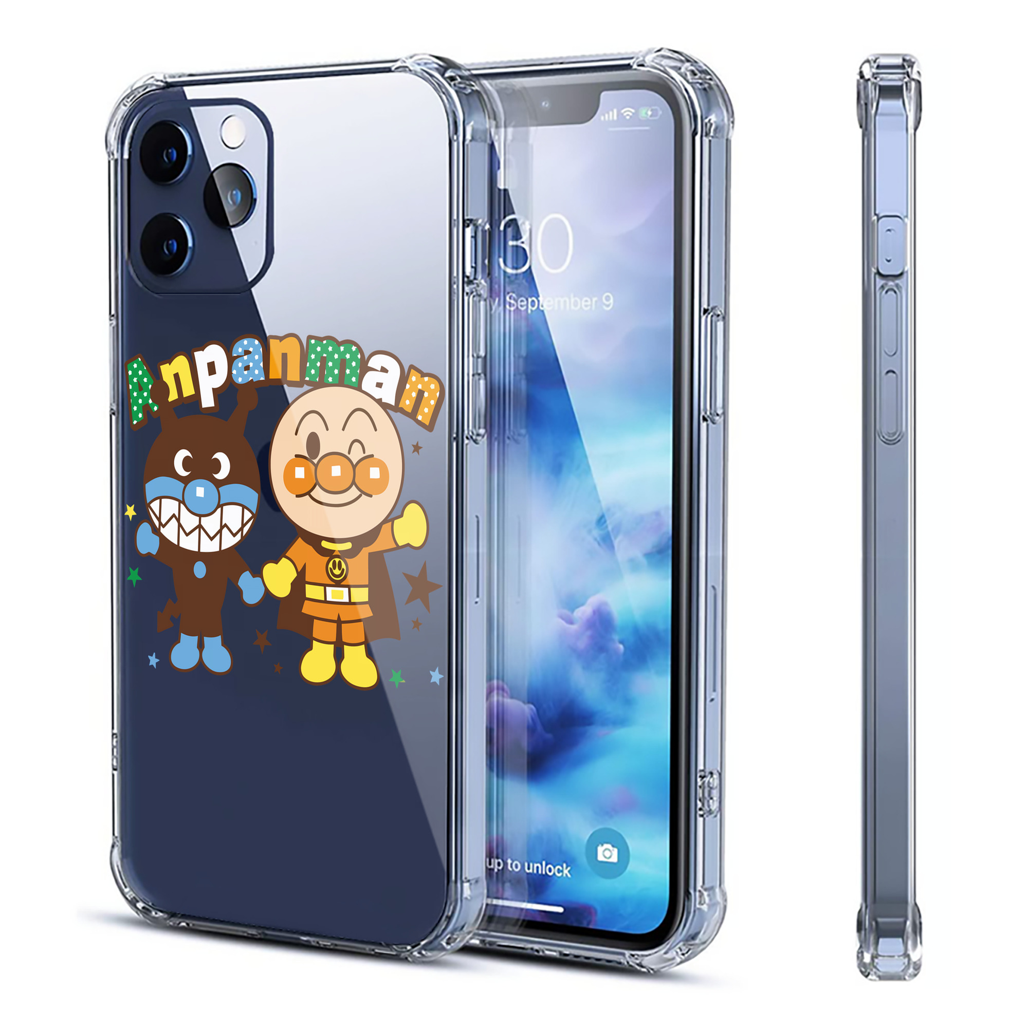 （画像用） アンパンマン Anpanman 【iPhone 12シリーズ対応】透明スマホケース（クリアソフトケース）